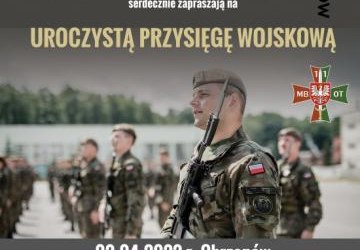 Zaproszenie na uroczystą przysięgę żołnierzy 11 Małopolskiej Brygady Obrony Terytorialnej