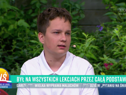 Uczeń z Gminy Podegrodzie gościem programu „Pytanie na Śniadanie”