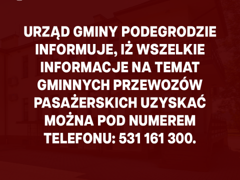 Kontakt w sprawie gminnych przewozów pasażerskich