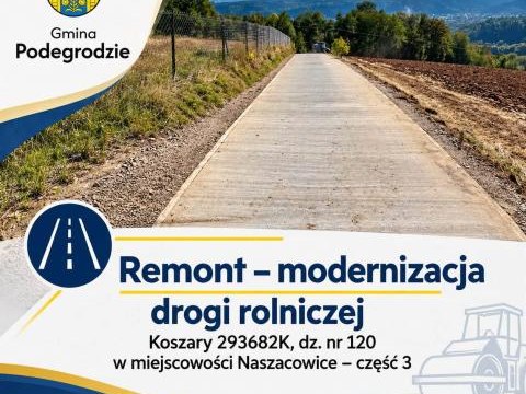 Remont – modernizacja drogi rolniczej Koszary 293682K, dz. nr 120 – część 3