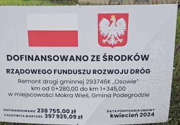 Remont drogi gminnej nr 293746K „Osowie” w miejscowości Mokra Wieś